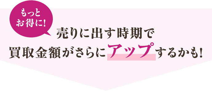 売りに出す時期で買取金額がさらにアップするかも！